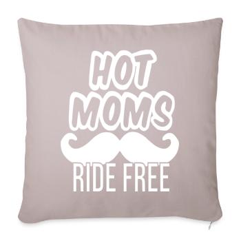 Hot Moms Ride Free Cougar Bait Moustache Drôle - Housse de coussin décorative 45 x 45 cm - taupe clair - Devant