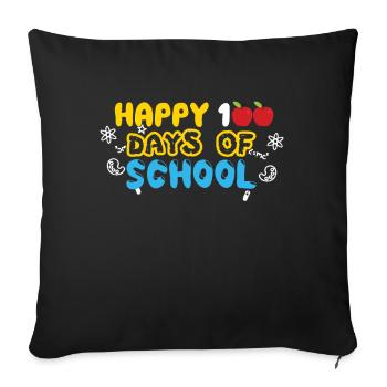 100th Day Funny Apple Happy 100 Days Of School - Sofa pillowcase 17,3'' x 17,3'' (45 x 45 cm) - black - Front