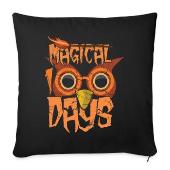 Magie magique 100e jour Joyeux 100 jours d’école - Housse de coussin décorative 45 x 45 cm - noir - Devant