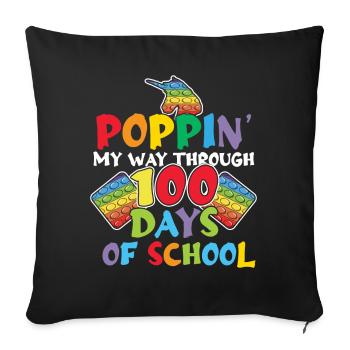 Kid 100th Day Pop Fidget Happy 100 Days Of School - Sofa pillowcase 17,3'' x 17,3'' (45 x 45 cm) - black - Front