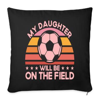 Soccer Mom Femmes Family Matching Team Player - Housse de coussin décorative 45 x 45 cm - noir - Devant