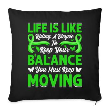 Life Is Like Riding A Bicycle - Sofa pillowcase 17,3'' x 17,3'' (45 x 45 cm) - black - Front