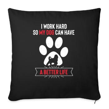 Bernedoodle Dog - Sofa pillowcase 17,3'' x 17,3'' (45 x 45 cm) - black - Front