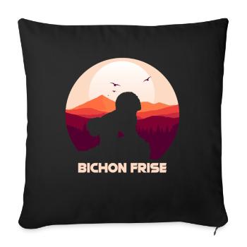 Bichon Frise - Housse de coussin décorative 45 x 45 cm - noir - Devant