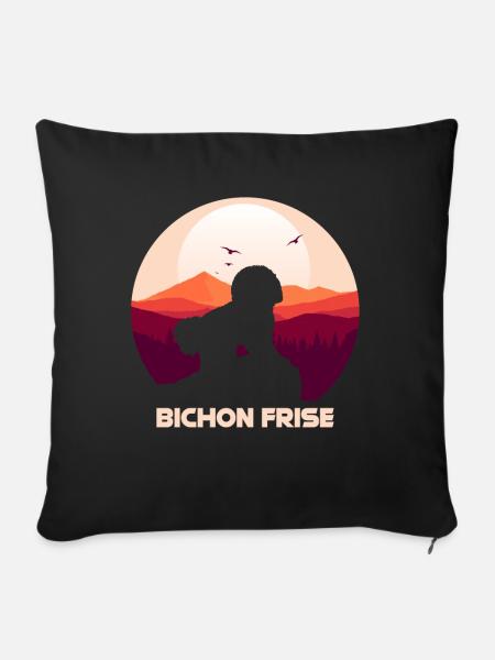 Bichon Frise - Sofakissenbezug 45 x 45 cm - Schwarz