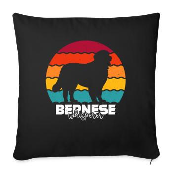 Bernese Mountain Dog - Sofa pillowcase 17,3'' x 17,3'' (45 x 45 cm) - black - Front