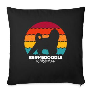 Bernedoodle Dogs - Sofa pillowcase 17,3'' x 17,3'' (45 x 45 cm) - black - Front