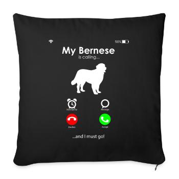 Bernese Mountain Dog - Sofa pillowcase 17,3'' x 17,3'' (45 x 45 cm) - black - Front