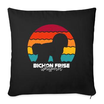 Bichon Frise - Housse de coussin décorative 45 x 45 cm - noir - Devant