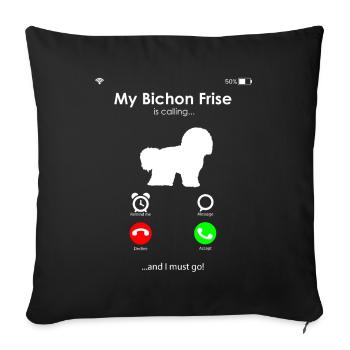 Bichon Frise - Housse de coussin décorative 45 x 45 cm - noir - Devant