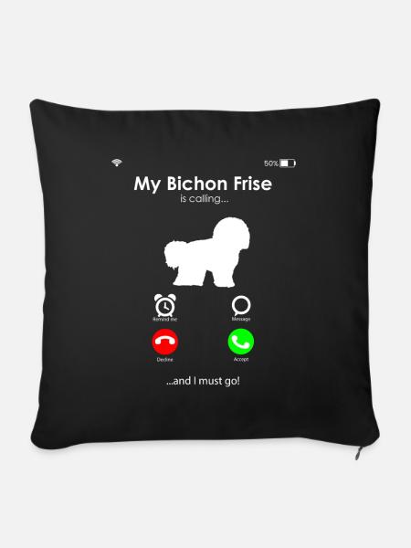 Bichon Frise - Sofakissenbezug 45 x 45 cm - Schwarz