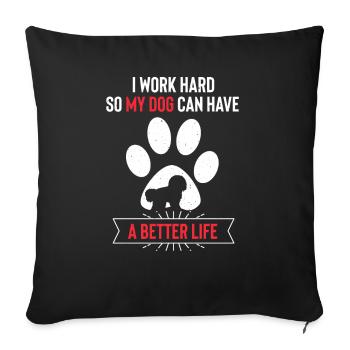 Bichon Frise - Housse de coussin décorative 45 x 45 cm - noir - Devant