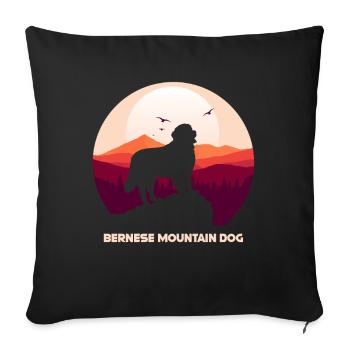 Berner Sennenhund - Sofakissenbezug 45 x 45 cm - Schwarz - Vorne