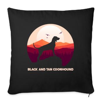 Black and Tan Coonhound - Sofa pillowcase 17,3'' x 17,3'' (45 x 45 cm) - black - Front