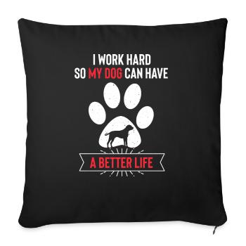 Cur bouche noire - Housse de coussin décorative 45 x 45 cm - noir - Devant