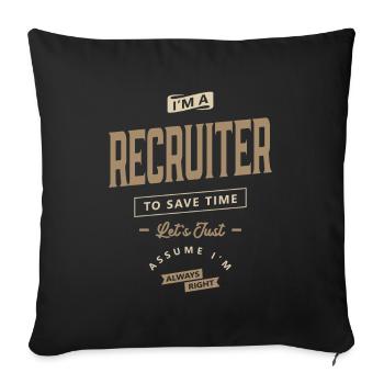 Recruteur Titre drôle de poste Profession - Housse de coussin décorative 45 x 45 cm - noir - Devant