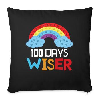 Rainbow Pop 100th Day Wiser Days Of School - Sofa pillowcase 17,3'' x 17,3'' (45 x 45 cm) - black - Front
