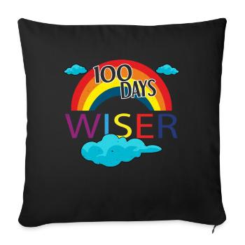 Rainbow Student 100th Day Wiser Days Of School - Sofa pillowcase 17,3'' x 17,3'' (45 x 45 cm) - black - Front