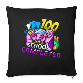 Le jeu du 100e jour des élèves complète 100 jours d’école - Housse de coussin décorative 45 x 45 cm - noir - Devant