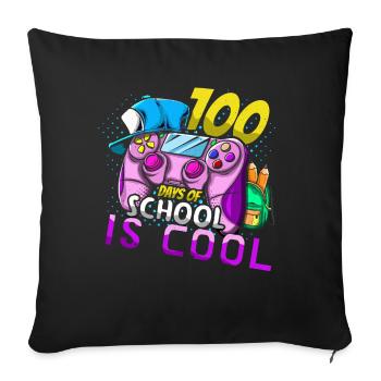 Le jeu du 100e jour des élèves est cool 100 jours d’école - Housse de coussin décorative 45 x 45 cm - noir - Devant