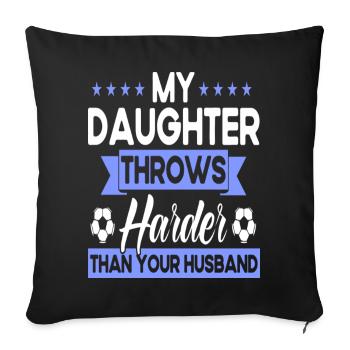 Soccer Mom Femmes Family Matching Team Player - Housse de coussin décorative 45 x 45 cm - noir - Devant