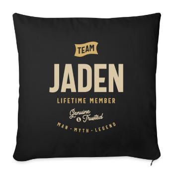 Nom personnalisé du membre à vie de l’équipe Jaden - Housse de coussin décorative 45 x 45 cm - noir - Devant