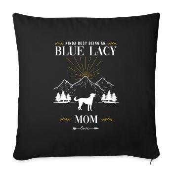 Lacy bleue - Housse de coussin décorative 45 x 45 cm - noir - Devant