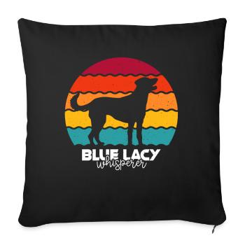 Lacy bleue - Housse de coussin décorative 45 x 45 cm - noir - Devant
