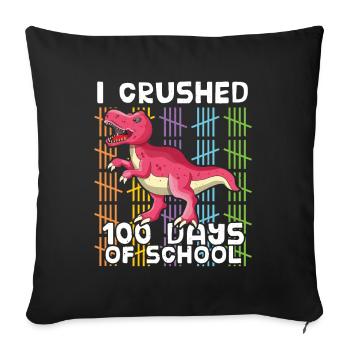 École 100e jour Dinosaur Crush 100 jours d’école - Housse de coussin décorative 45 x 45 cm - noir - Devant
