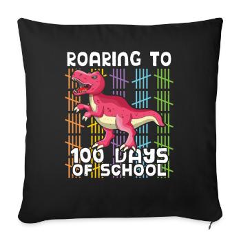 100th Day Dinosaurier I Roaring 100 Days School - Sofakissenbezug 45 x 45 cm - Schwarz - Vorne