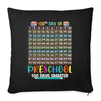 100th Days Of Preschool Smarter 100 Day Of School - Sofa pillowcase 17,3'' x 17,3'' (45 x 45 cm) - black - Front