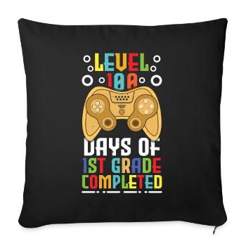 100e jour terminé Gamer 1ère année jours d’école - Housse de coussin décorative 45 x 45 cm - noir - Devant