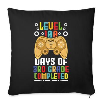 100e jour terminé Gamer 3e année jours d’école - Housse de coussin décorative 45 x 45 cm - noir - Devant