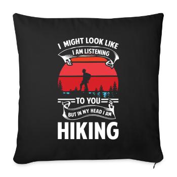 Hiking Mountaineering Mountain Alps Nature - Sofa pillowcase 17,3'' x 17,3'' (45 x 45 cm) - black - Front