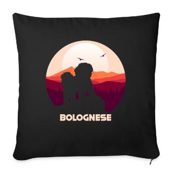 Bolognese Dogs Dad Dog Mom | Bolognese - Sofa pillowcase 17,3'' x 17,3'' (45 x 45 cm) - black - Front