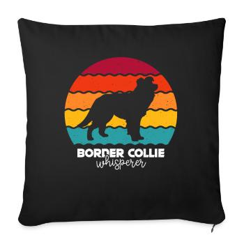 Border Collie Dog - Sofa pillowcase 17,3'' x 17,3'' (45 x 45 cm) - black - Front