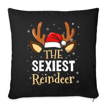 La famille de rennes la plus sexy assortie à Noël - Housse de coussin décorative 45 x 45 cm - noir - Devant