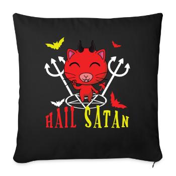 Kawaii Satan Devil Metal Music Lover Rock - Housse de coussin décorative 45 x 45 cm - noir - Devant