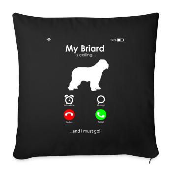 Briard - Berger de Brie - Briarden - Sofa pillowcase 17,3'' x 17,3'' (45 x 45 cm) - black - Front