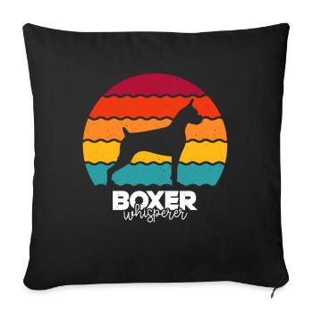 Chien boxeur - Housse de coussin décorative 45 x 45 cm - noir - Devant