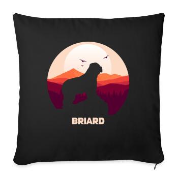 Briard - Berger de Brie - Briarden - Sofakissenbezug 45 x 45 cm - Schwarz - Vorne