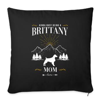 Bretagne Épagneul Chien Breton - Housse de coussin décorative 45 x 45 cm - noir - Devant