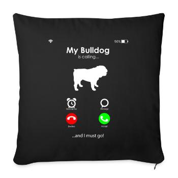 Bulldogge Hunderasse - Sofakissenbezug 45 x 45 cm - Schwarz - Vorne