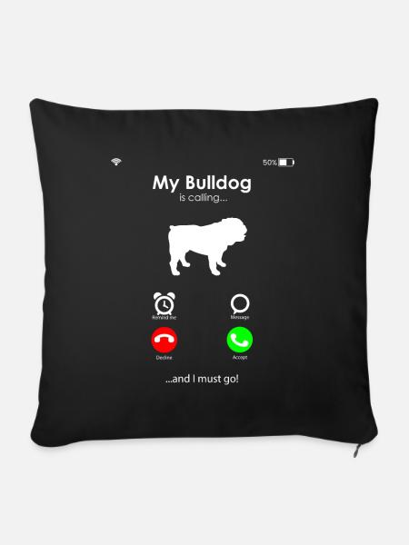 Bulldogge Hunderasse - Sofakissenbezug 45 x 45 cm - Schwarz