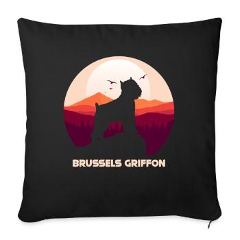 Bruxelles Griffon Lover Propriétaire de chien Papa Maman - Housse de coussin décorative 45 x 45 cm - noir - Devant