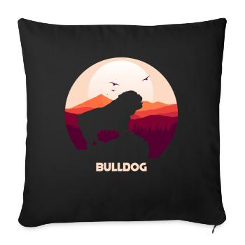 Bouledogue - Housse de coussin décorative 45 x 45 cm - noir - Devant