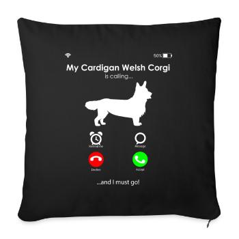 Cardigan Welsh Corgi - Housse de coussin décorative 45 x 45 cm - noir - Devant