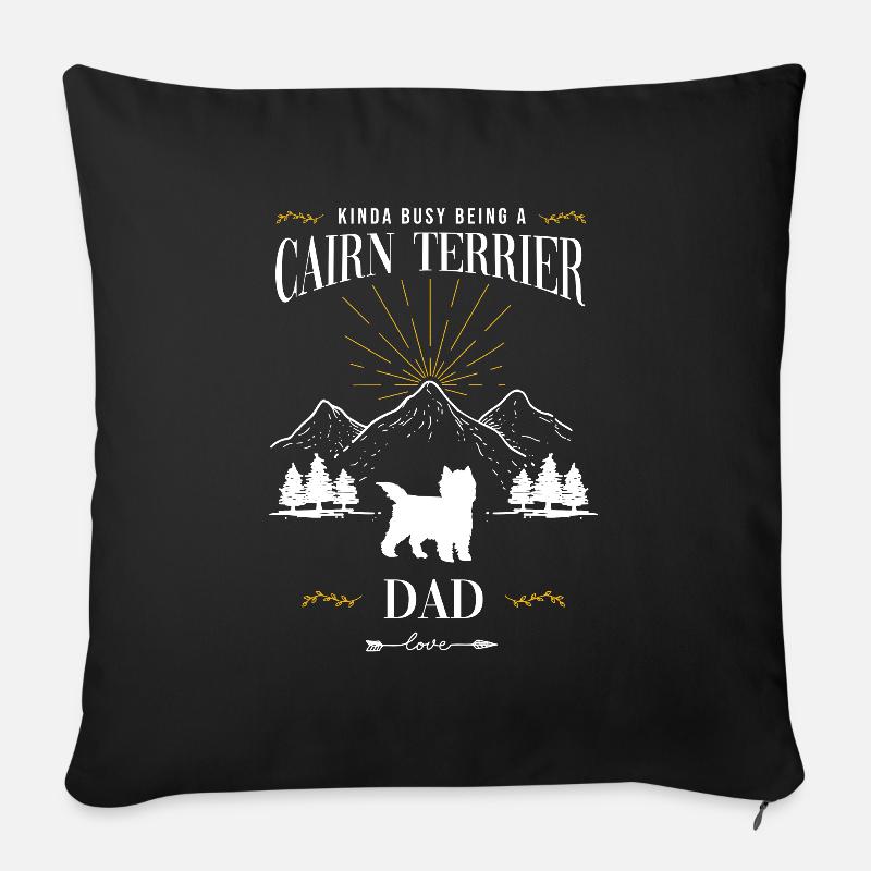 Cairn Terrier - Housse de coussin décorative 45 x 45 cm - noir