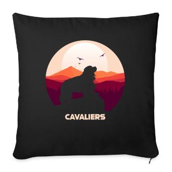 Cavalier King Charles Spaniel Geschenk - Sofakissenbezug 45 x 45 cm - Schwarz - Vorne