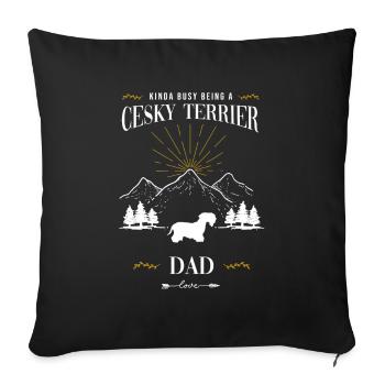 Cesky Terrier Hund - Cesky Terrier - Sofakissenbezug 45 x 45 cm - Schwarz - Vorne